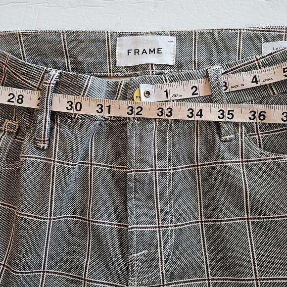 Frame Le Crop Mini Boot Jeans Window Pane Plaid Women's 29 Academia Fall - Picture 11 of 12